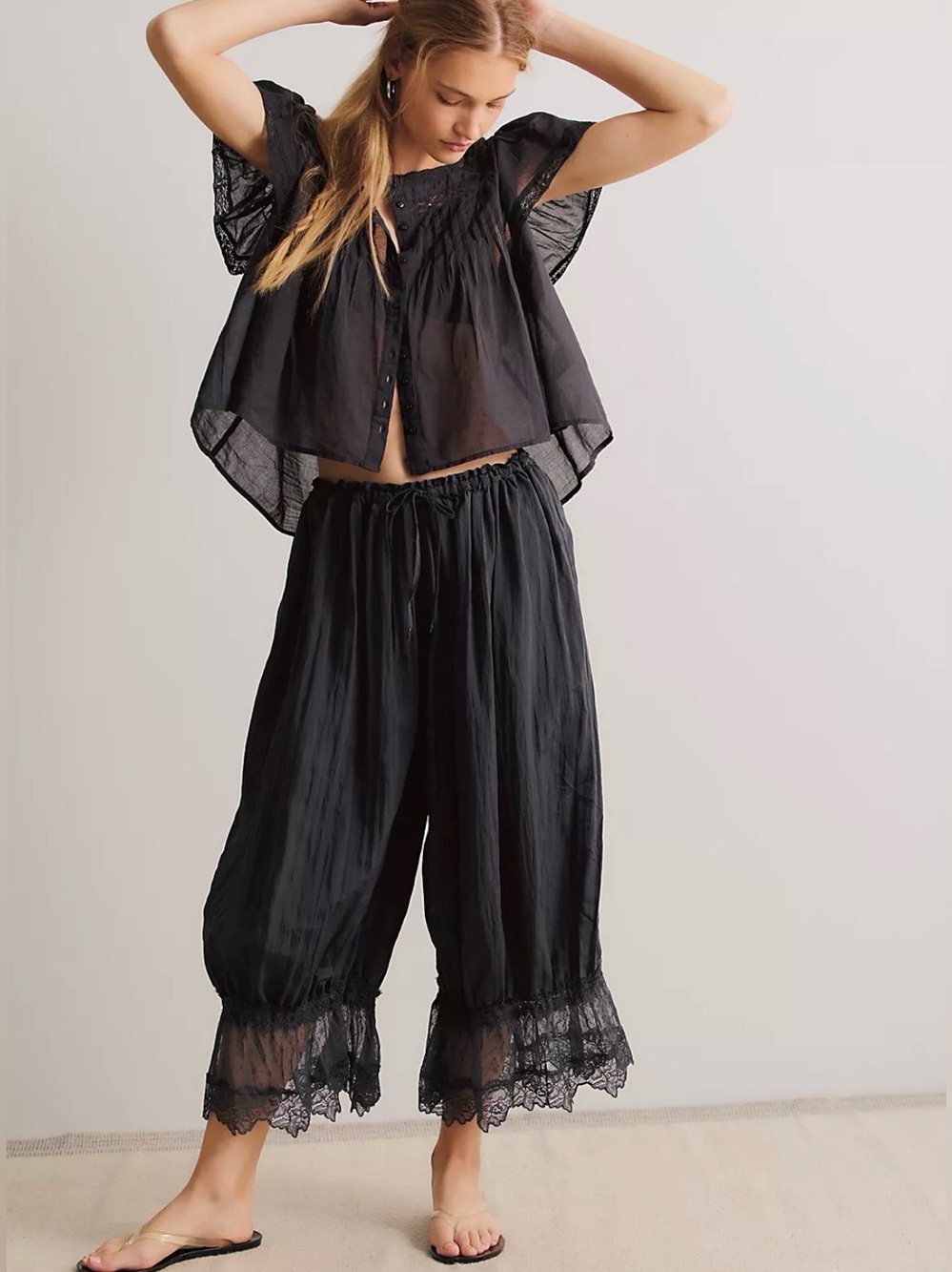 FREE PEOPLE Forever Young Black Bloomer Pants